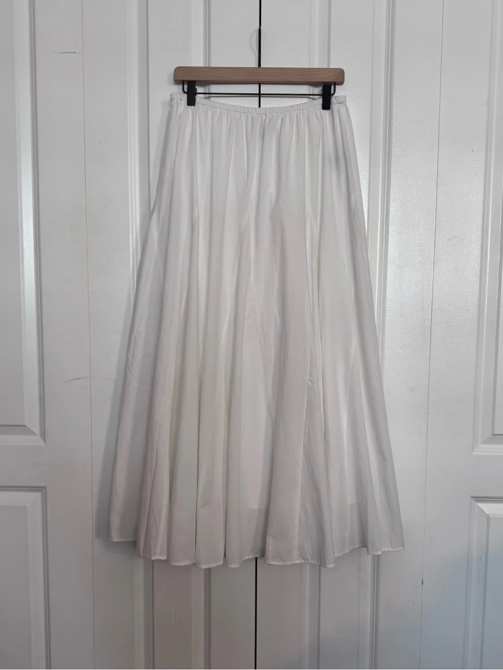 Jason Wu Quiet luxury White 100%Cotton Maxi Skirt Size M Elastic Waist